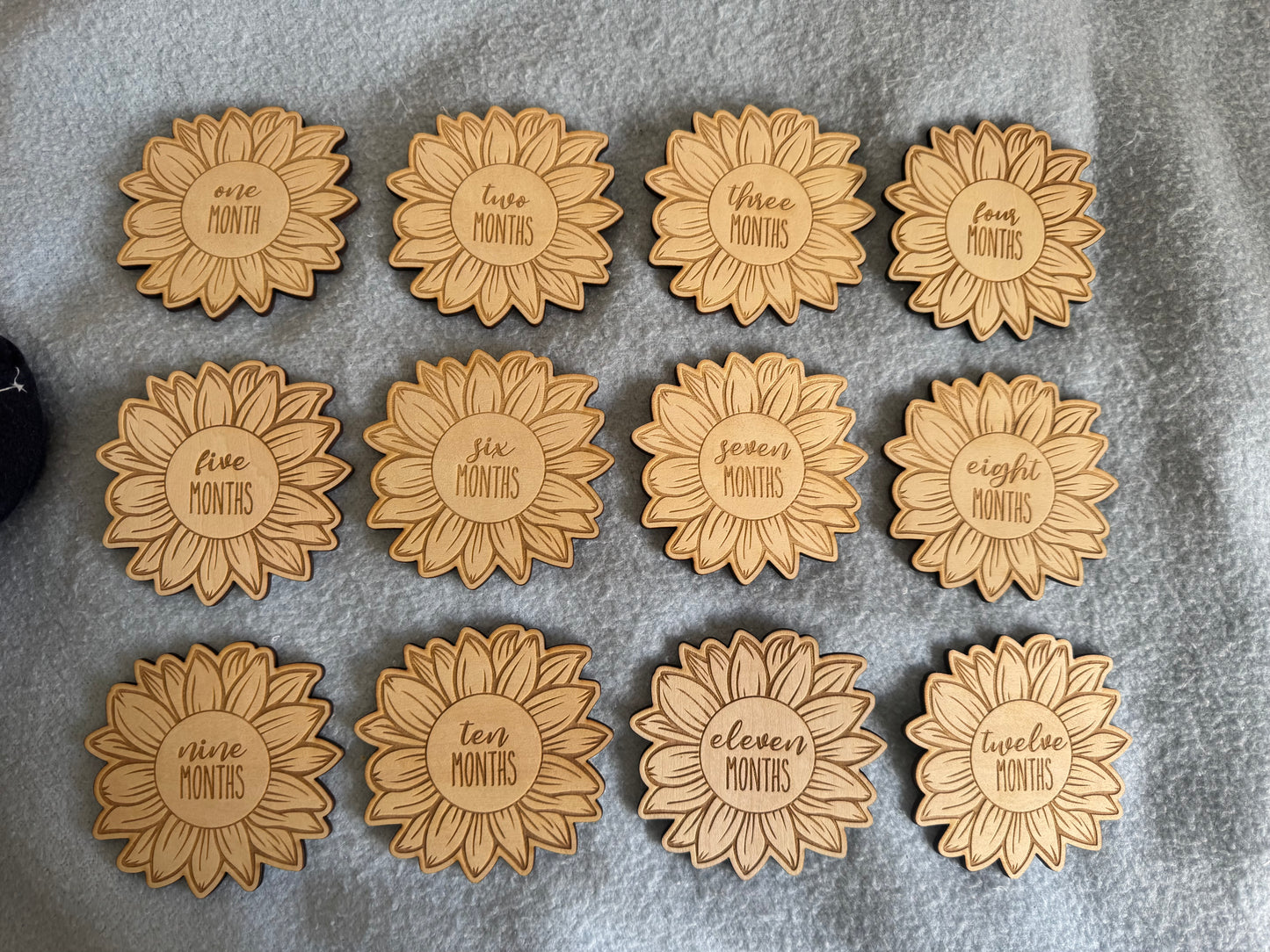 Sunflower monthly milestone discs