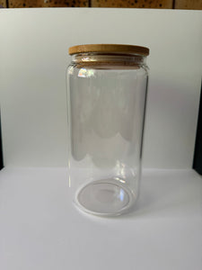 16oz clear GLASS can cup